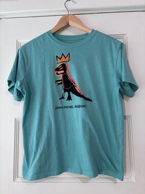 Jean-Michel Basquiat Men's Turquoise Graphic Short Sleeve Tee